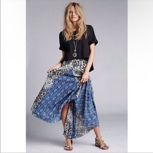 Free People Anthropologie Show You Off High Low Length Maxi Skirt Size Small